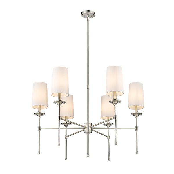 Z-Lite Emily 6-Light Brushed Nickel Transitional Chandelier
