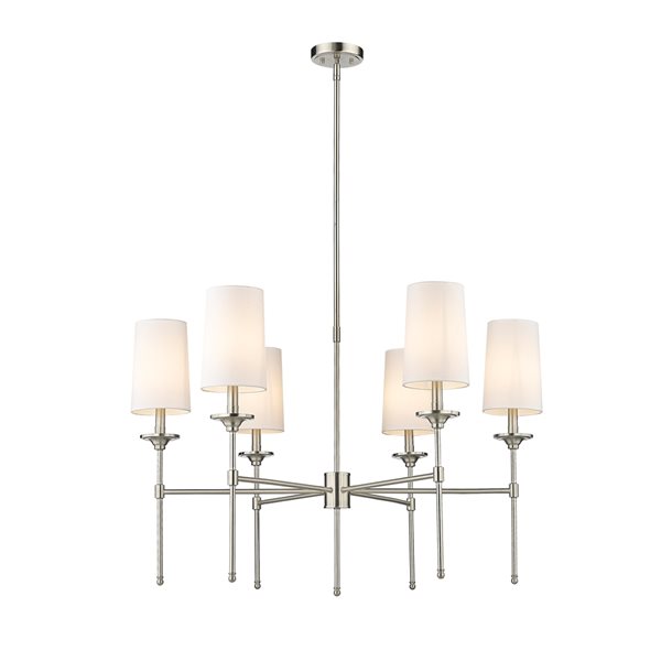 Z-Lite Emily 6-Light Brushed Nickel Transitional Chandelier