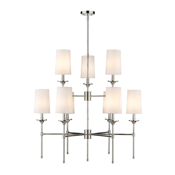 Z-Lite Emily 9-Light Polished Nickel Transitional Chandelier