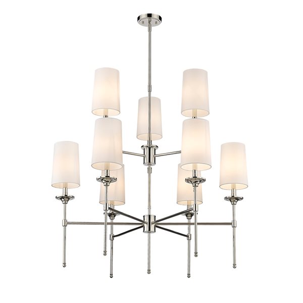 Z-Lite Emily 9-Light Polished Nickel Transitional Chandelier