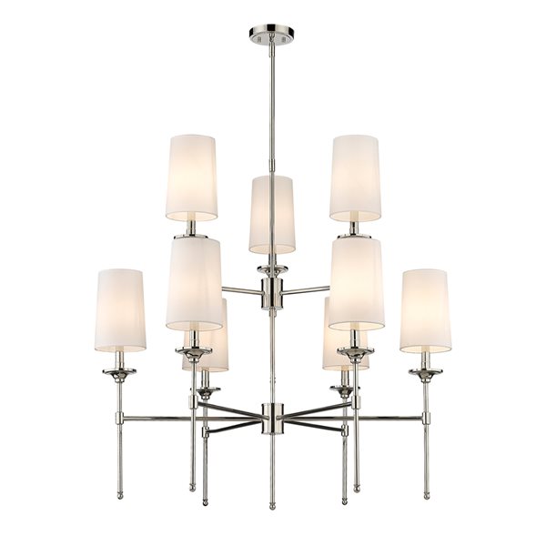 Z-Lite Emily 9-Light Polished Nickel Transitional Chandelier