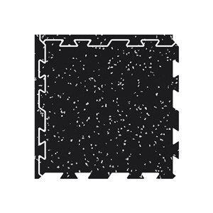 Fitfloor 0.3-in x 24-in x 24-in Black Flecked with Grey Interlocking Rubber Mat