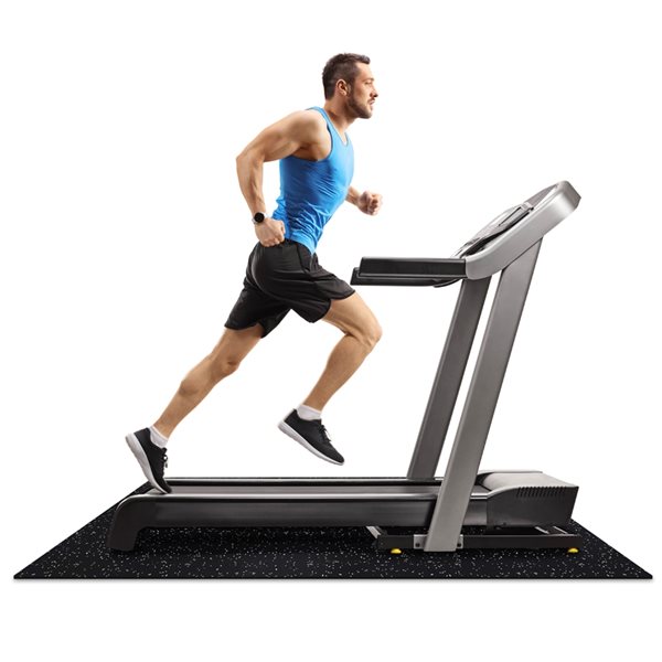 Fitfloor 0.3-in x 48-in x 72-in Black Flecked with Grey Multipurpose Rubber Mat