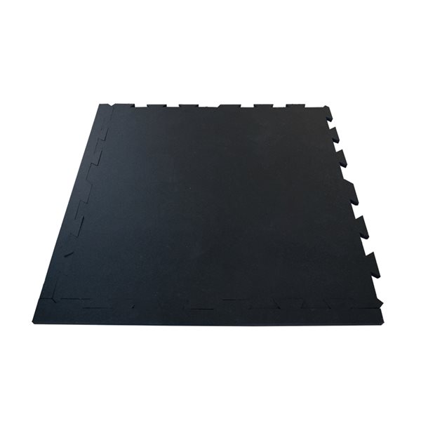 Fitfloor PRO 0.4-in x 24-in x 24-in Black Interlocking Rubber Mat