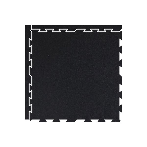 Fitfloor PRO 0.4-in x 24-in x 24-in Black Interlocking Rubber Mat