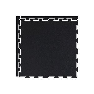Fitfloor PRO 0.4-in x 24-in x 24-in Black Interlocking Rubber Mat