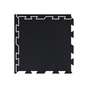 Fitfloor 0.3-in x 24-in x 24-in Black Interlocking Rubber Mat