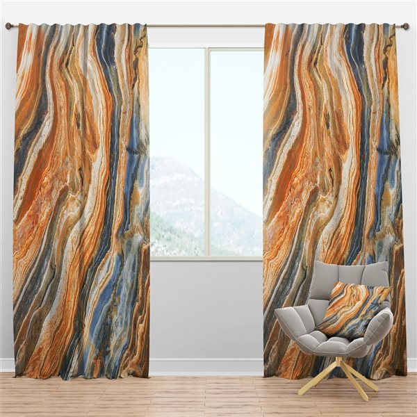 Designart Segment Layers of Marbled Rock 63-in Polyester Blackout ...