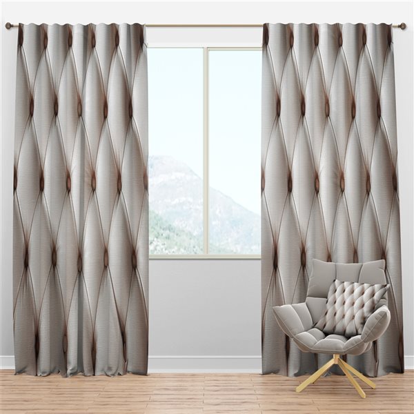 Designart Diamond Shaped Leather Couch, Faux Leather Curtains Tan