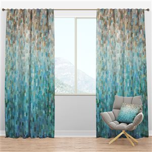 Designart Blocked Abstract 90-in Polyester Blackout Standard Lined Curtain Panel