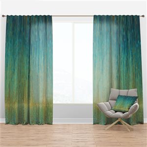 Designart Rain Abstract Panel 95-in Polyester Blackout Standard Lined Curtain Panel