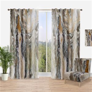 DesignArt 63-in x 52-in Onyx detail Composition Mid-Century Modern Blackout Curtain Panel