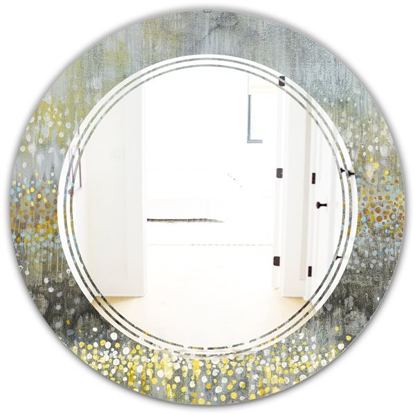 Designart 24-in Glam Rain Abstract III Modern Round Mirror MIR30377-C4 ...