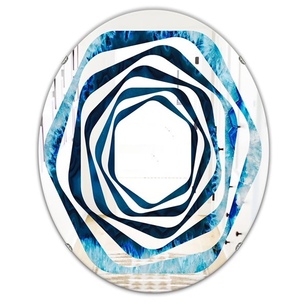Designart 35.4-in x 23.7-in Brazilian Thunder Egg Modern Oval Mirror