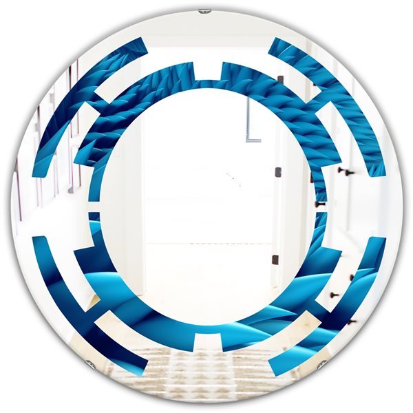 Designart 24-in x 24-in Abstract Blue Wavy Modern Mirror MIR15751-C1 ...