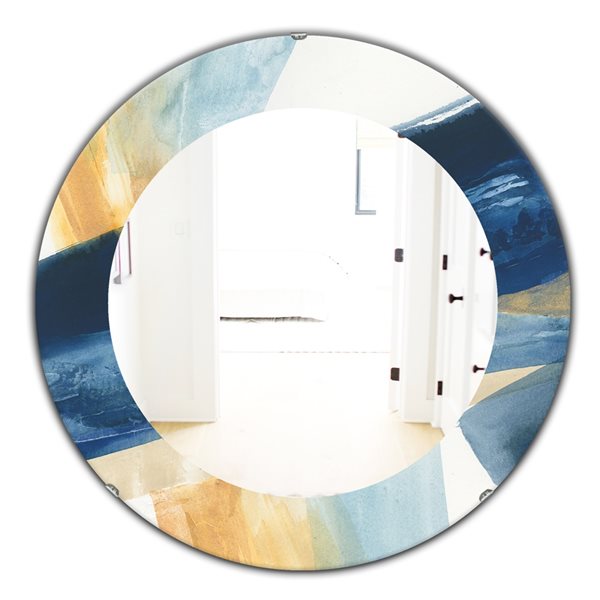 Designart 24-in x 24-in Indigo Panel I Modern Mirror