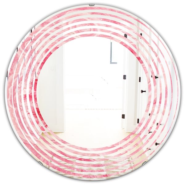 Designart 24-in Quartz texture Modern Round Wall Mirror