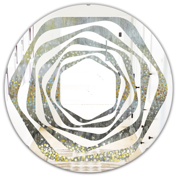Designart 24-in Glam Rain Abstract III Round Wall Mirror MIR30377-C6 ...