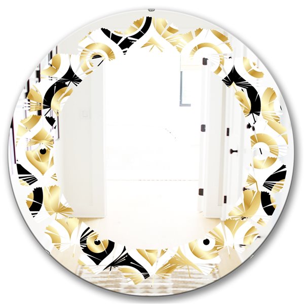 Designart 24 In Gold Art Deco Metallic Luxury Geometrics Modern Round   330909633 MainImage 001 L 