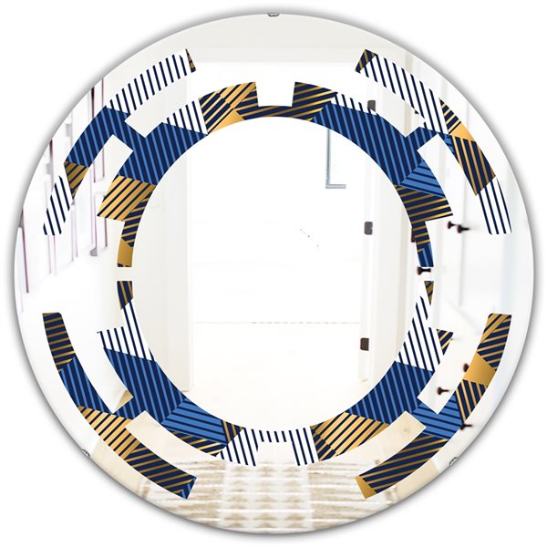 Designart 24 In X 24 In Blue Retro Waves V Modern Round Wall Mirror   330909662 MainImage 001 L 