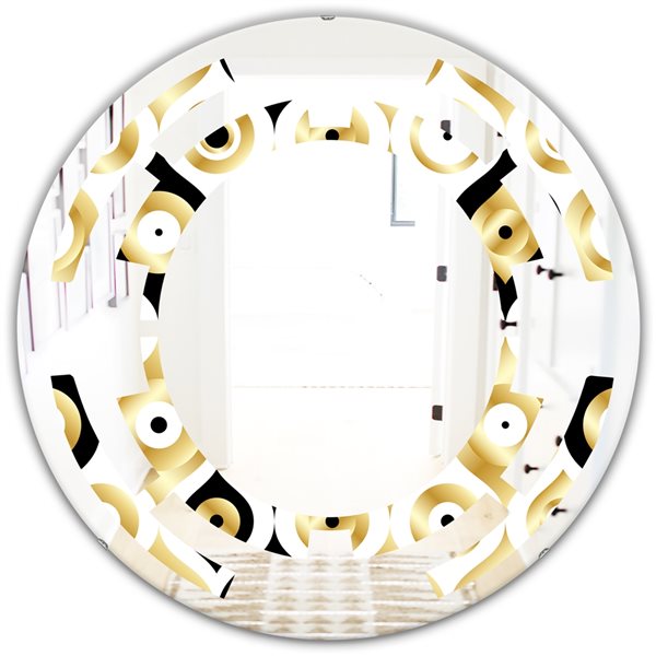 Designart 24 In Gold Art Deco And Modern Round Wall Mirror MIR24587 C1   330909667 MainImage 001 L 