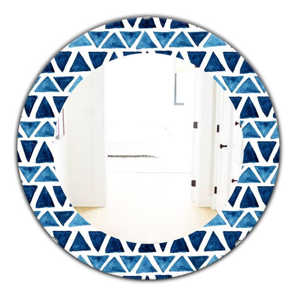 Designart 24-in x 24-in Blue Triangular Colourfields Modern Mirror ...