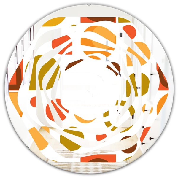 Designart 24-in x 24-in Multi-Colour I Modern Round Wall Mirror ...