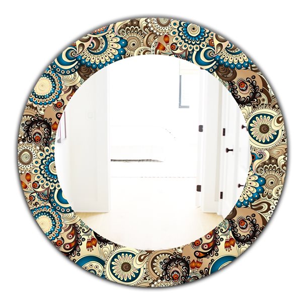 Designart 24-in x 24-in Brown Paisley Mirror MIR18834-FC24 | RONA