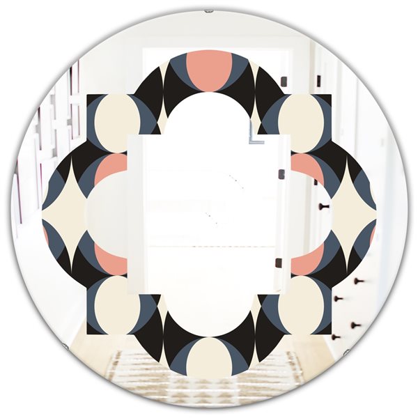 Designart 24-in x 24-in Multi-Colour Retro Circular Pattern II Modern ...