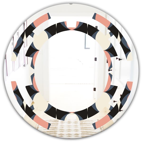 Designart 24-in x 24-in Multi-Colour Circular Pattern II Modern Round ...