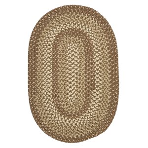 Colonial Mills Braxton 7-in x 10-in Green Oval Indoor/outdoor Border Farmhouse/cottage Rug