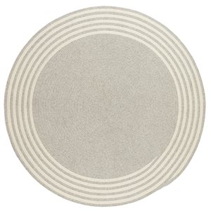 Colonial Mills Narragansett 4-in x 4-in Grey Round Indoor Border Farmhouse/cottage Rug