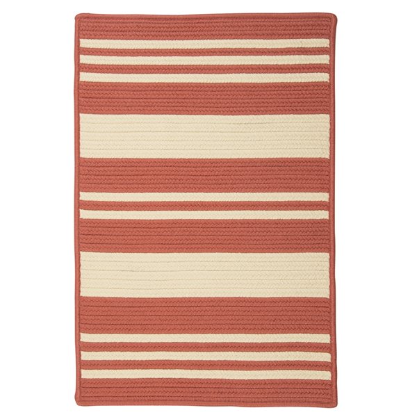 Colonial Mills Bayou 7-in x 10-in Terracotta Rectangular Indoor/outdoor Stripe Coastal Rug