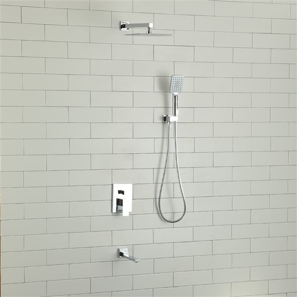 CASAINC Polished Chrome 1-Handle Bathtub/Shower Faucet Valve and Hand-Held Shower