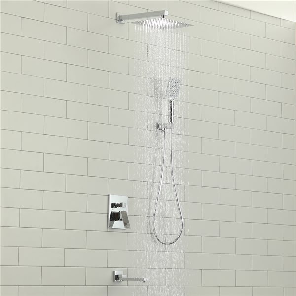 CASAINC Polished Chrome 1-Handle Bathtub/Shower Faucet Valve and Hand-Held Shower
