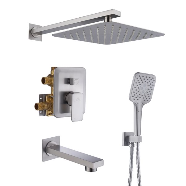 CASAINC Brushed Nickel Waterfall Shower Head System with HandHeld