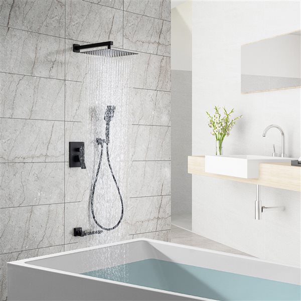 CASAINC 3-Function Matte Black Shower System