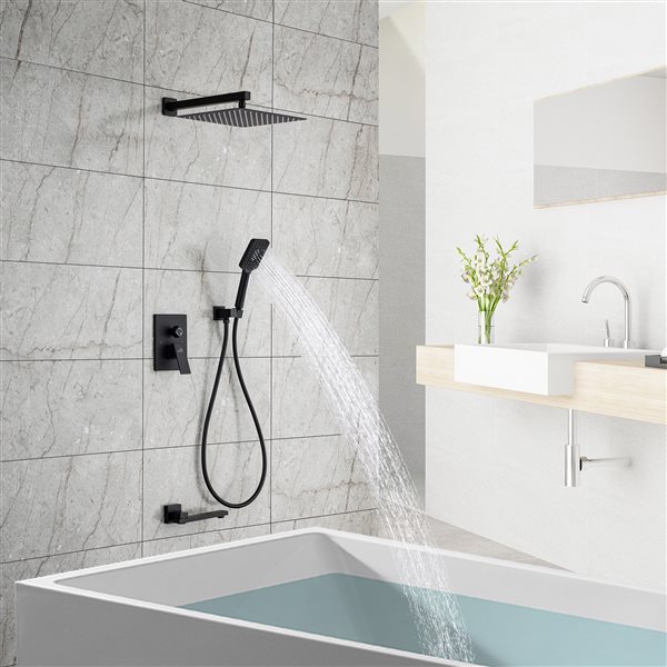 CASAINC 3-Function Matte Black Shower System