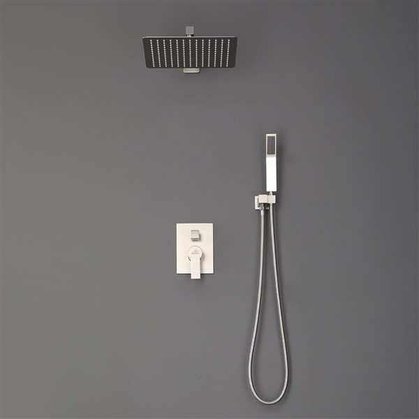 CASAINC Brushed Nickel Finish Shower System with Rain Shower