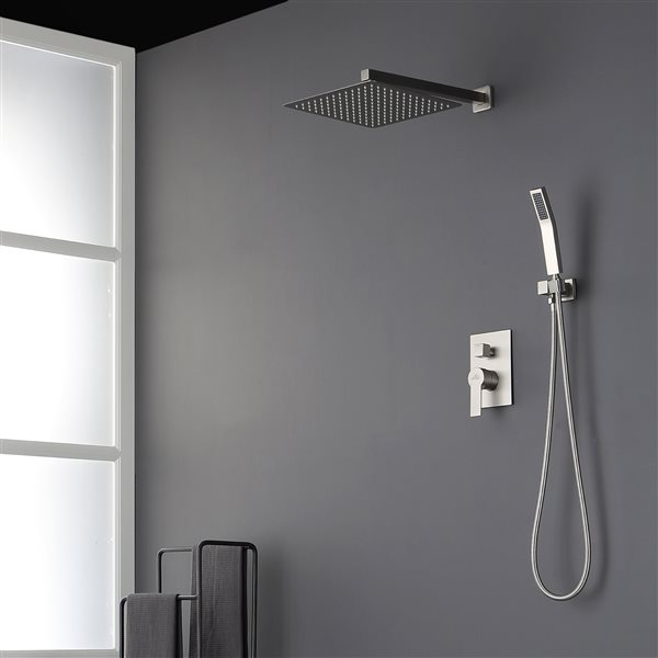 CASAINC Brushed Nickel Finish Shower System with Rain Shower