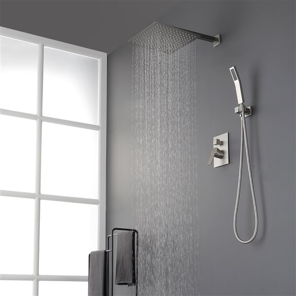 CASAINC Brushed Nickel Finish Shower System with Rain Shower