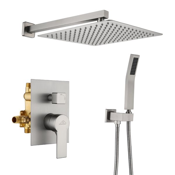 CASAINC Brushed Nickel Finish Shower System with Rain Shower