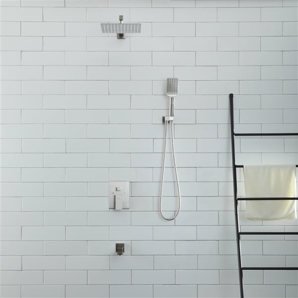 CASAINC Brushed Nickel Finish 1-Handle Bathtub/Shower Faucet Valve with Hand-Held Shower