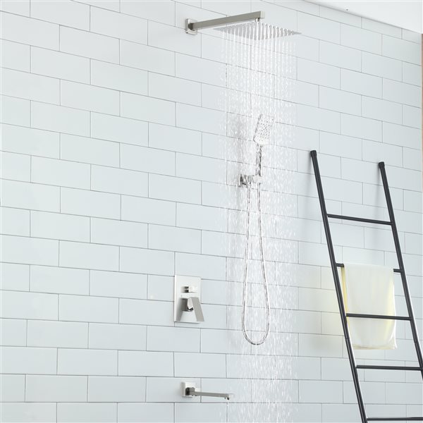 CASAINC Brushed Nickel Finish 1-Handle Bathtub/Shower Faucet Valve with Hand-Held Shower