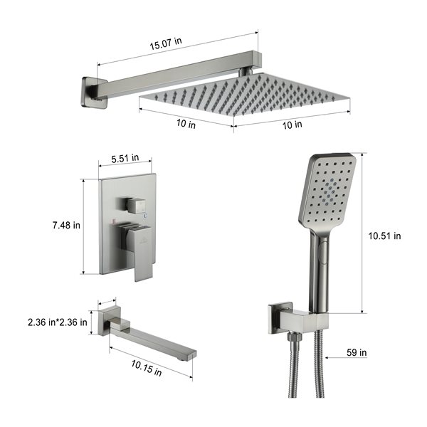 CASAINC Brushed Nickel Finish 1-Handle Bathtub/Shower Faucet Valve with Hand-Held Shower