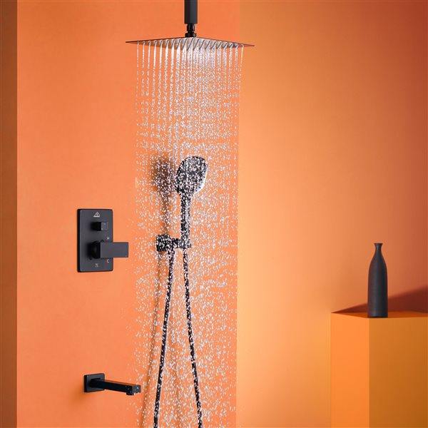 CASAINC Pressure Balanced Shower System With Matte Black Finish | RONA