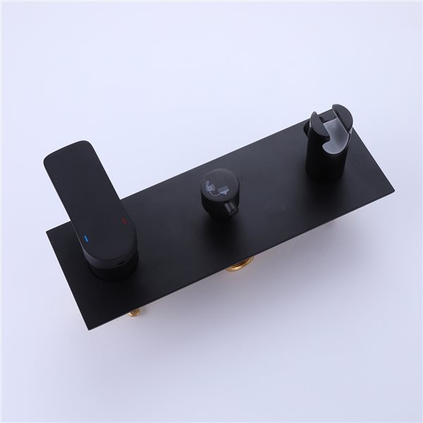 CASAINC Matte Black 3Handle Shower Faucet Valve with HandHeld Shower