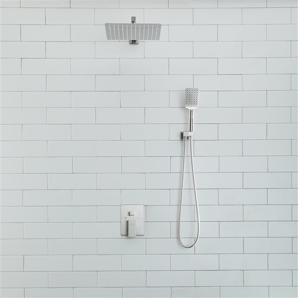 CASAINC Brushed Nickel Wall Mounted Pressure Balanced Complete Shower System with Rough-In Valve