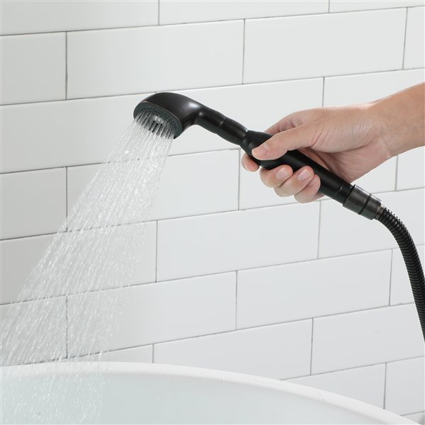 CASAINC Oil-Rubbed Bronze 3-Handle Residential Freestanding Bathtub Faucet with Hand Shower