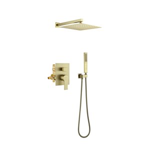 CASAINC Shower System with Rain Shower in Brushed Gold